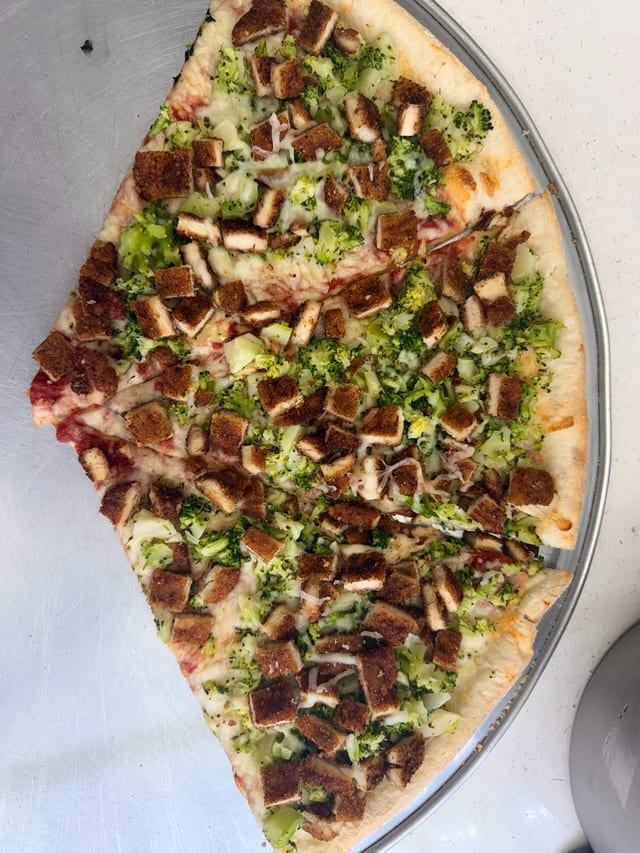 Chicken Broccoli Pizza.
