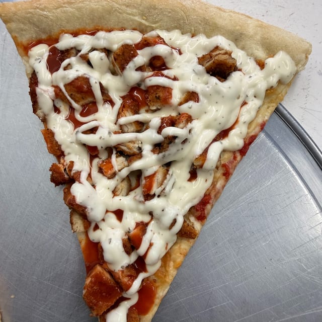 Buffalo Chicken Ranch Pizza.