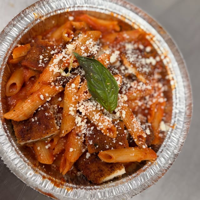 Penne Vodka with Chicken.